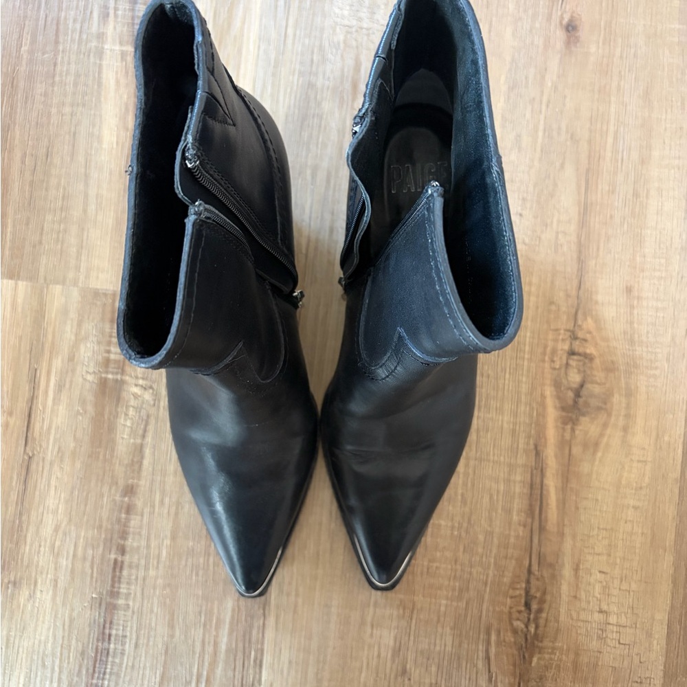 Paige black leather western booties size 6.5 - Picture 2 of 7